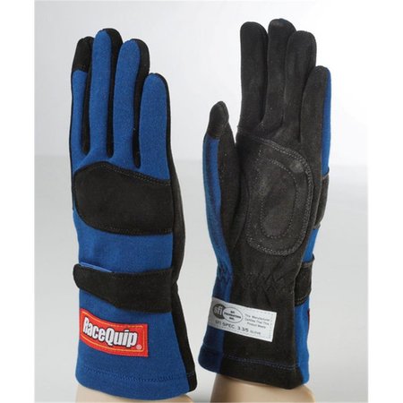 RACEQUIP 355023 SFI-5 Two Layer Race Glove; Blue - Medium RQP-355023